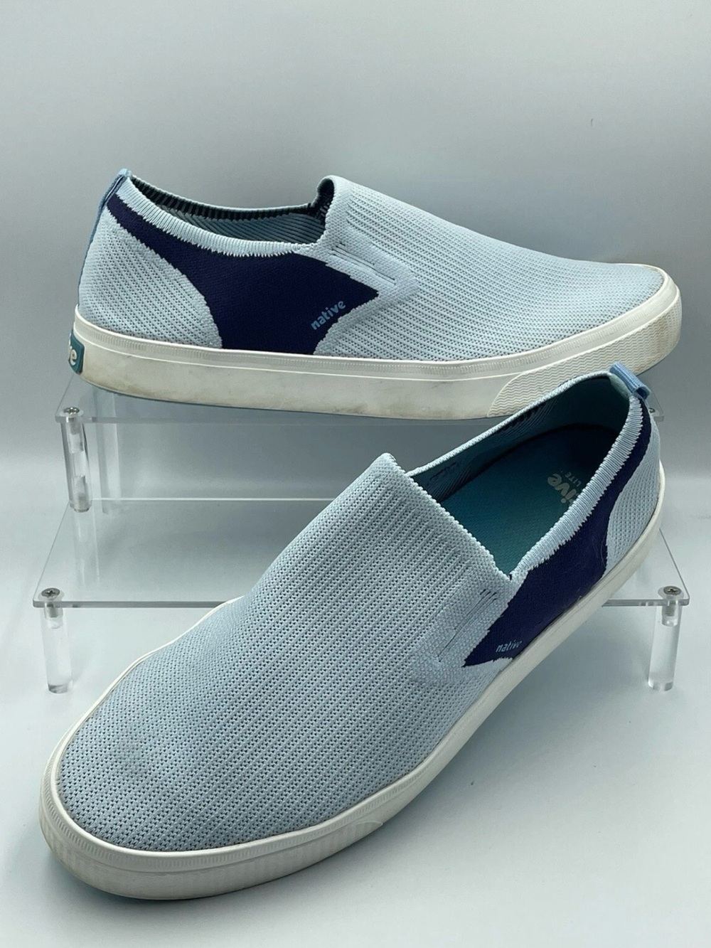 Native Miles 2.0 Liteknit Slip-on Boat Knit Shoe - Men's 13 Light Blue White
